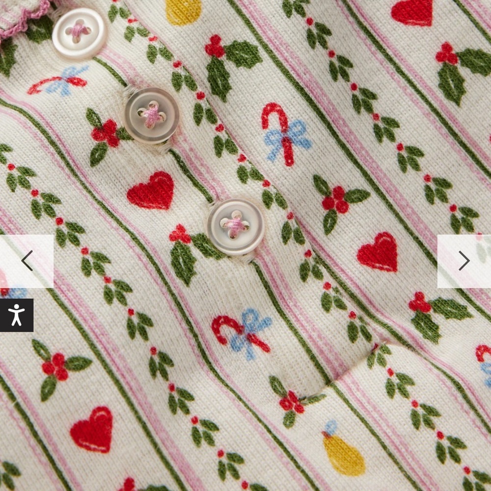 Boden Multicolor Christmas Stripe Kids Pajama Set